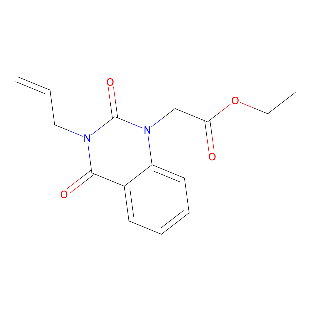 Ethyl 2-(3-allyl-2,4-dioxo-3,4-dihydroquinazolin-1(2H)-yl)acetate molecular structure, CAS 1403564-10-2