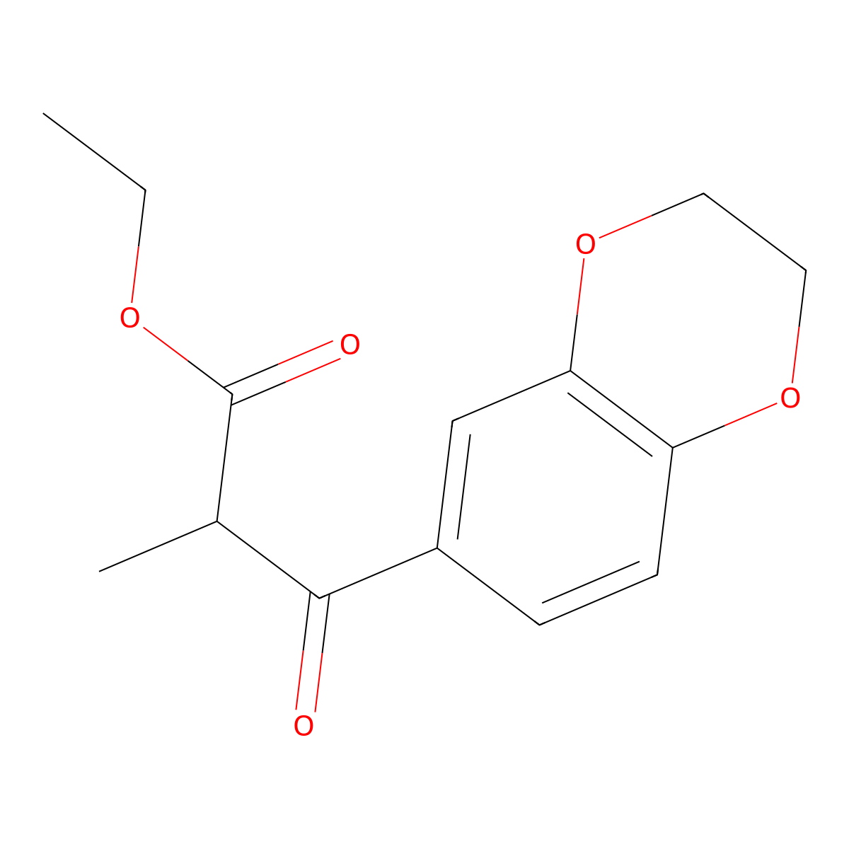 Ethyl 3-(2,3-dihydrobenzo[b][1,4]dioxin-6-yl)-2-methyl-3-oxopropanoate molecular structure, CAS 1403564-12-4