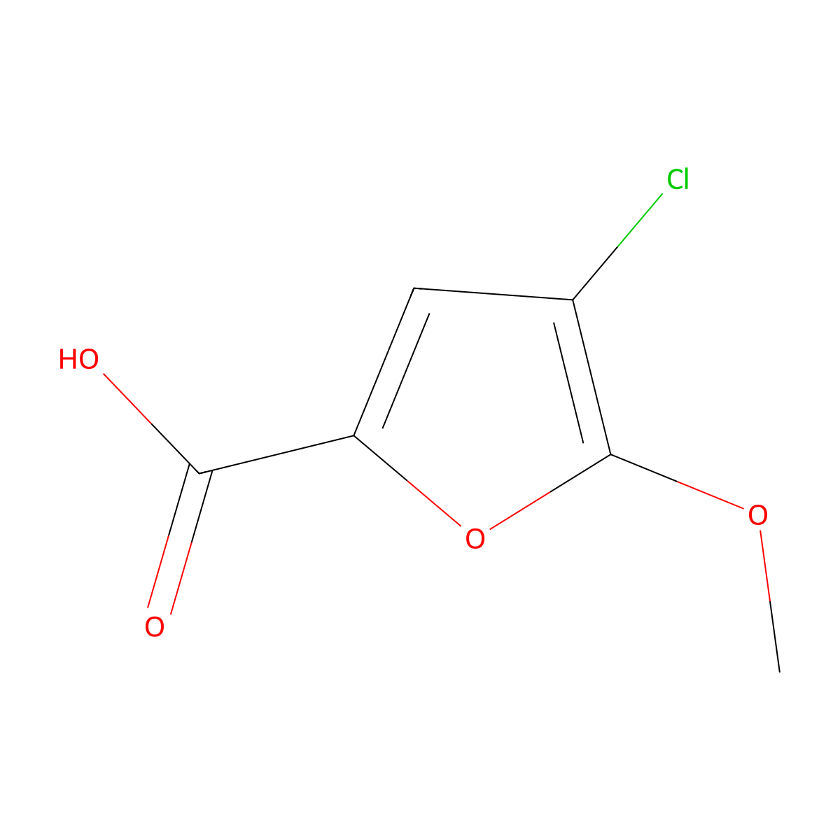 4-Chloro-5-methoxyfuran-2-carboxylic acid molecular structure, CAS 1403564-19-1