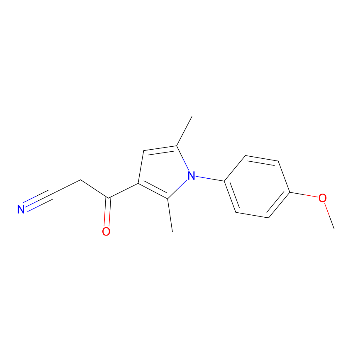 3-(1-(4-Methoxyphenyl)-2,5-dimethyl-1H-pyrrol-3-yl)-3-oxopropanenitrile molecular structure, CAS 1403564-21-5
