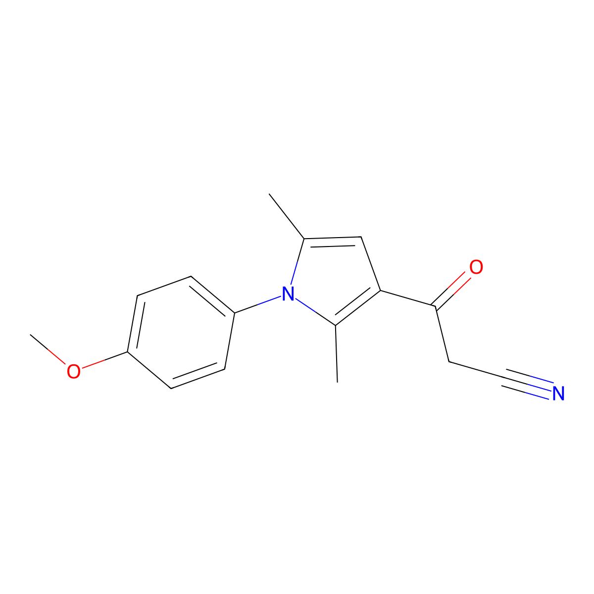 3-(1-(4-Methoxyphenyl)-2,5-dimethyl-1H-pyrrol-3-yl)-3-oxopropanenitrile molecular structure, CAS 1403564-21-5