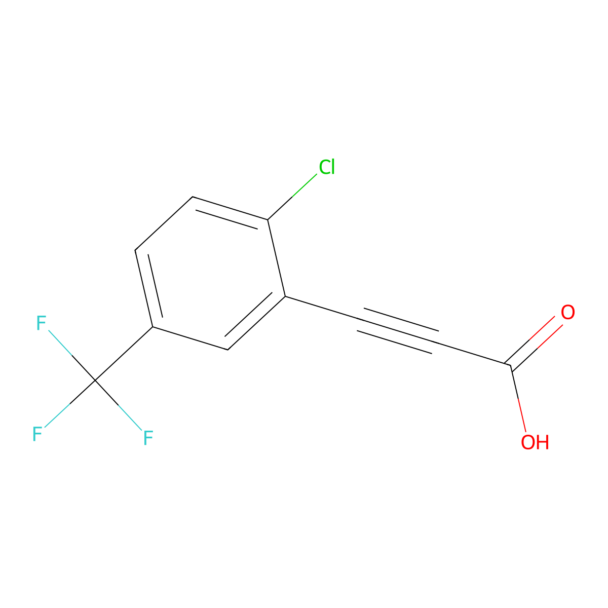3-(2-Chloro-5-(trifluoromethyl)phenyl)propiolic acid molecular structure, CAS 1403564-23-7