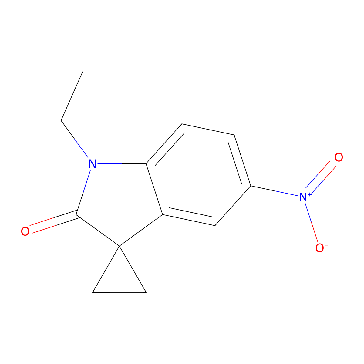 1'-Ethyl-5'-nitrospiro[cyclopropane-1,3'-indolin]-2'-one molecular structure, CAS 1403564-35-1