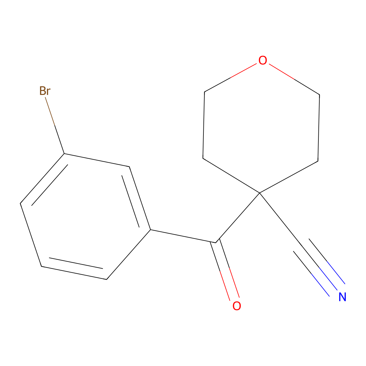 4-(3-Bromobenzoyl)tetrahydro-2H-pyran-4-carbonitrile molecular structure, CAS 1403564-38-4
