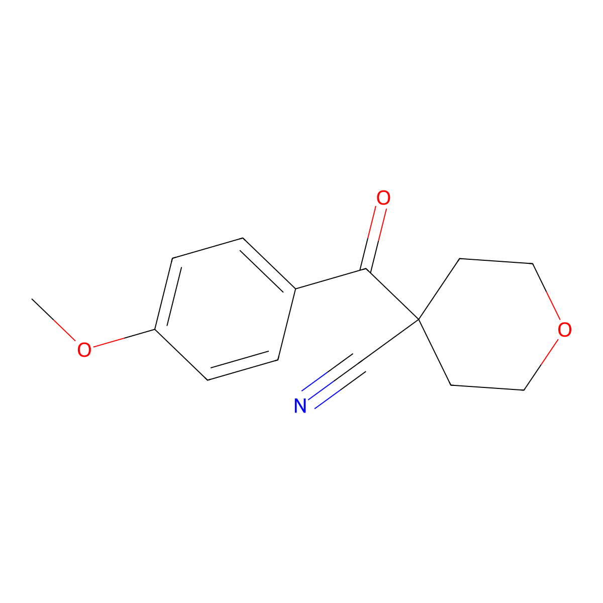 4-(4-Methoxybenzoyl)tetrahydro-2H-pyran-4-carbonitrile molecular structure, CAS 1403564-45-3
