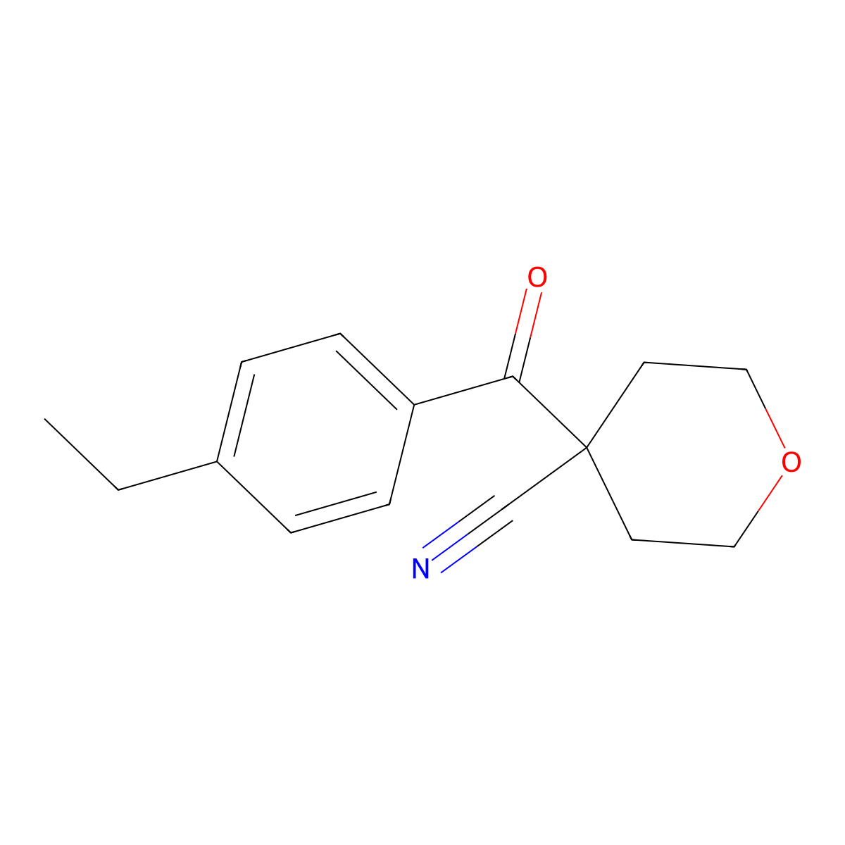 4-(4-Ethylbenzoyl)tetrahydro-2H-pyran-4-carbonitrile molecular structure, CAS 1403564-71-5