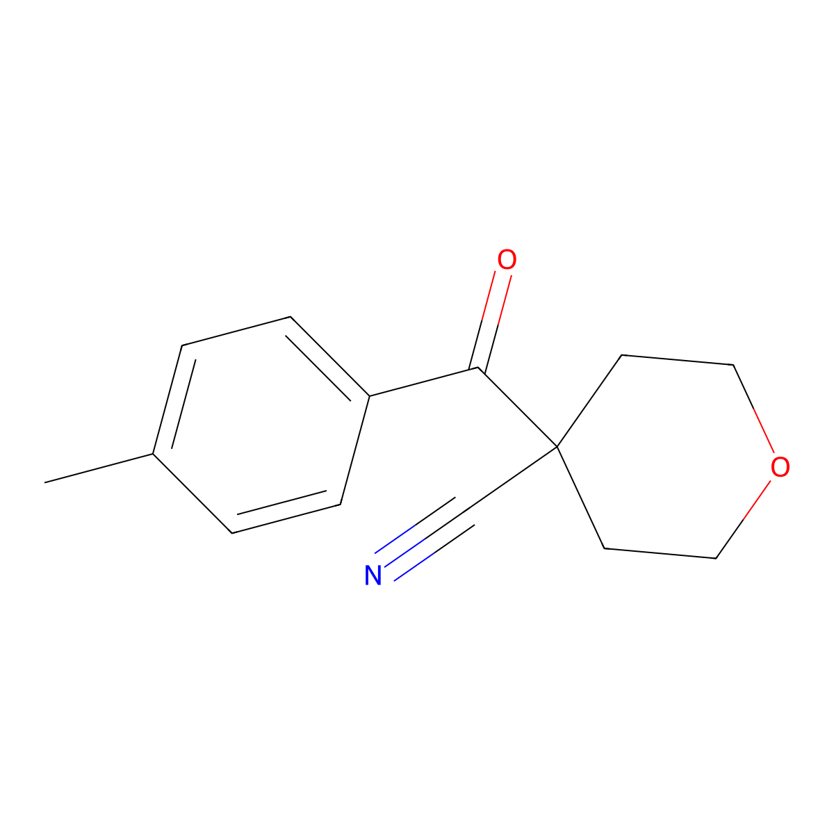 4-(4-Methylbenzoyl)tetrahydro-2H-pyran-4-carbonitrile molecular structure, CAS 1403564-77-1