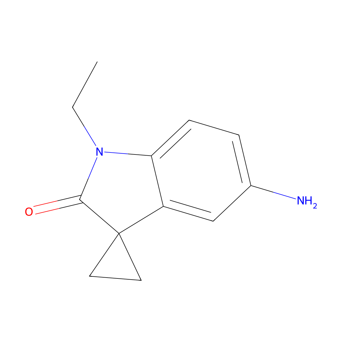 5'-Amino-1'-ethylspiro[cyclopropane-1,3'-indolin]-2'-one molecular structure, CAS 1403564-94-2