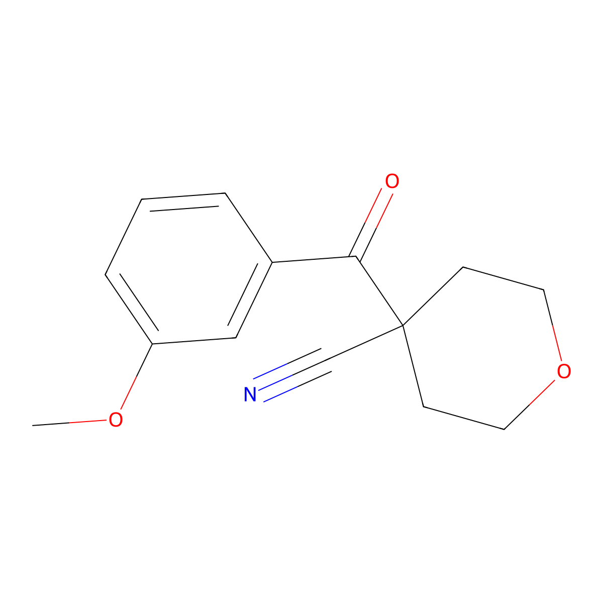 4-(3-Methoxybenzoyl)tetrahydro-2H-pyran-4-carbonitrile molecular structure, CAS 1403565-01-4