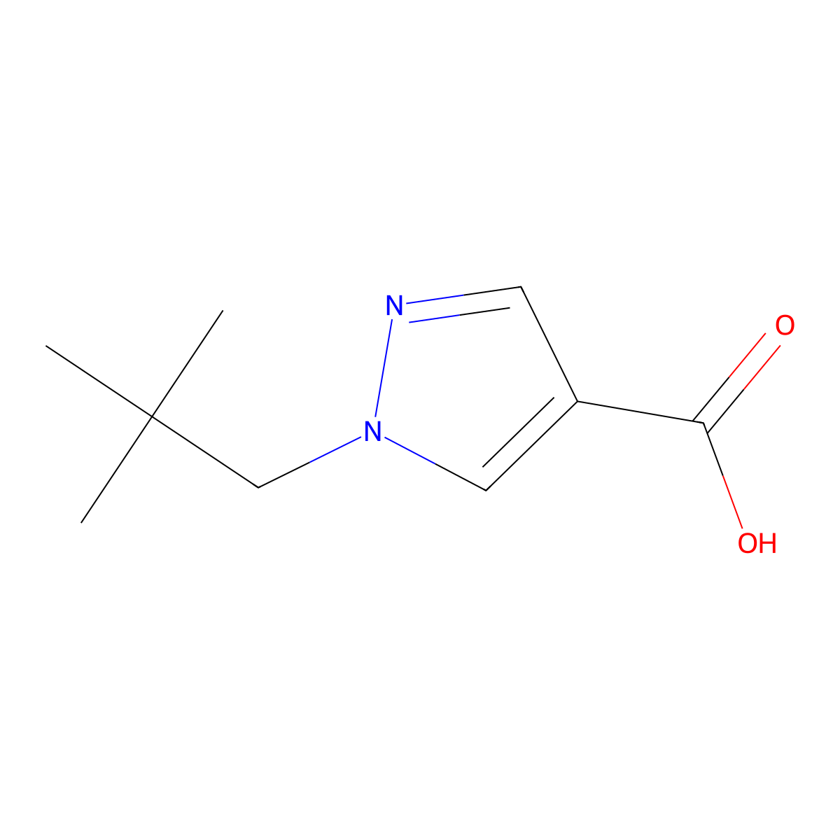 1-Neopentyl-1H-pyrazole-4-carboxylic acid molecular structure, CAS 1403565-18-3