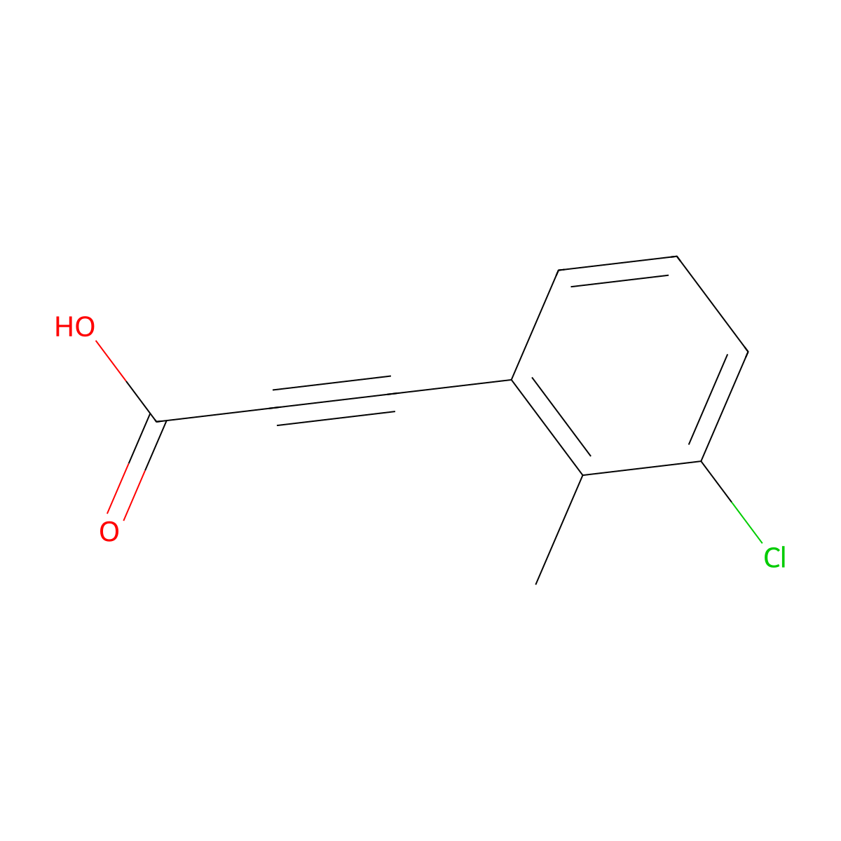 3-(3-Chloro-2-methylphenyl)propiolic acid molecular structure, CAS 1403565-36-5