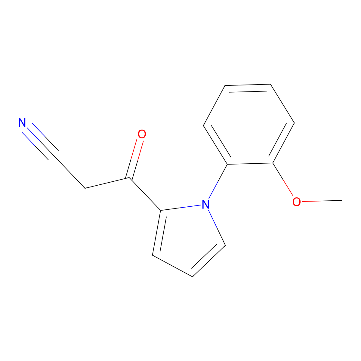3-(1-(2-Methoxyphenyl)-1H-pyrrol-2-yl)-3-oxopropanenitrile molecular structure, CAS 1403565-49-0