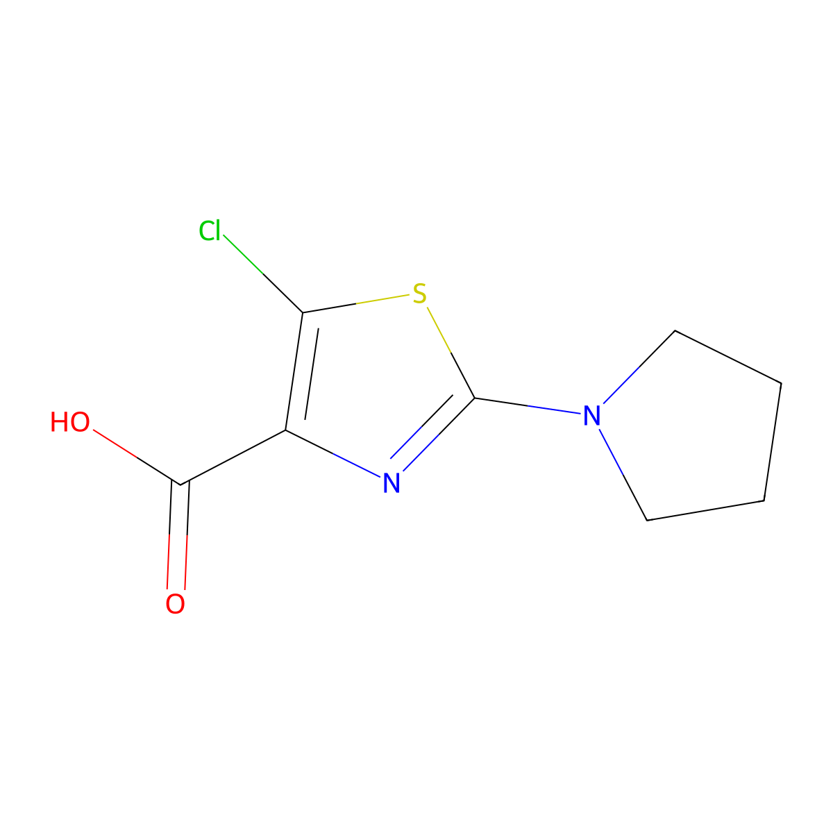 5-Chloro-2-(pyrrolidin-1-yl)thiazole-4-carboxylic acid molecular structure, CAS 1403565-61-6