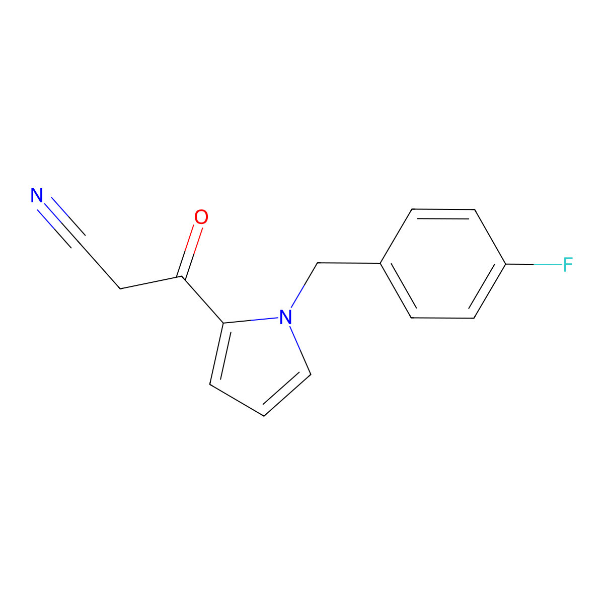 3-(1-(4-Fluorobenzyl)-1H-pyrrol-2-yl)-3-oxopropanenitrile molecular structure, CAS 1403565-84-3