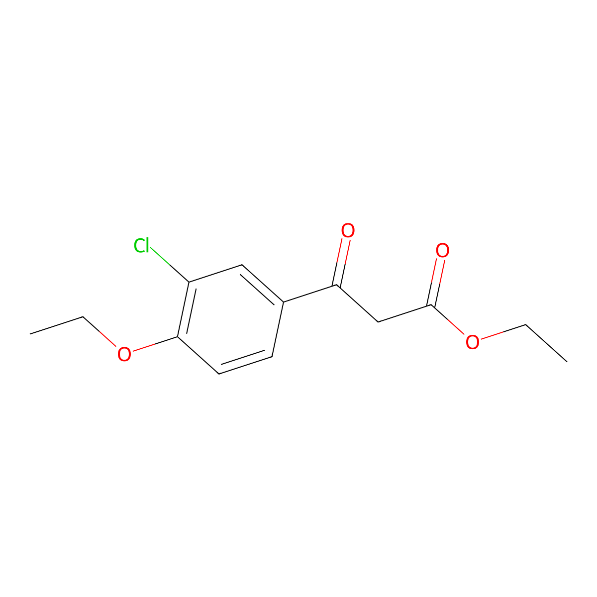 Ethyl 3-(3-chloro-4-ethoxyphenyl)-3-oxopropanoate molecular structure, CAS 1403565-89-8