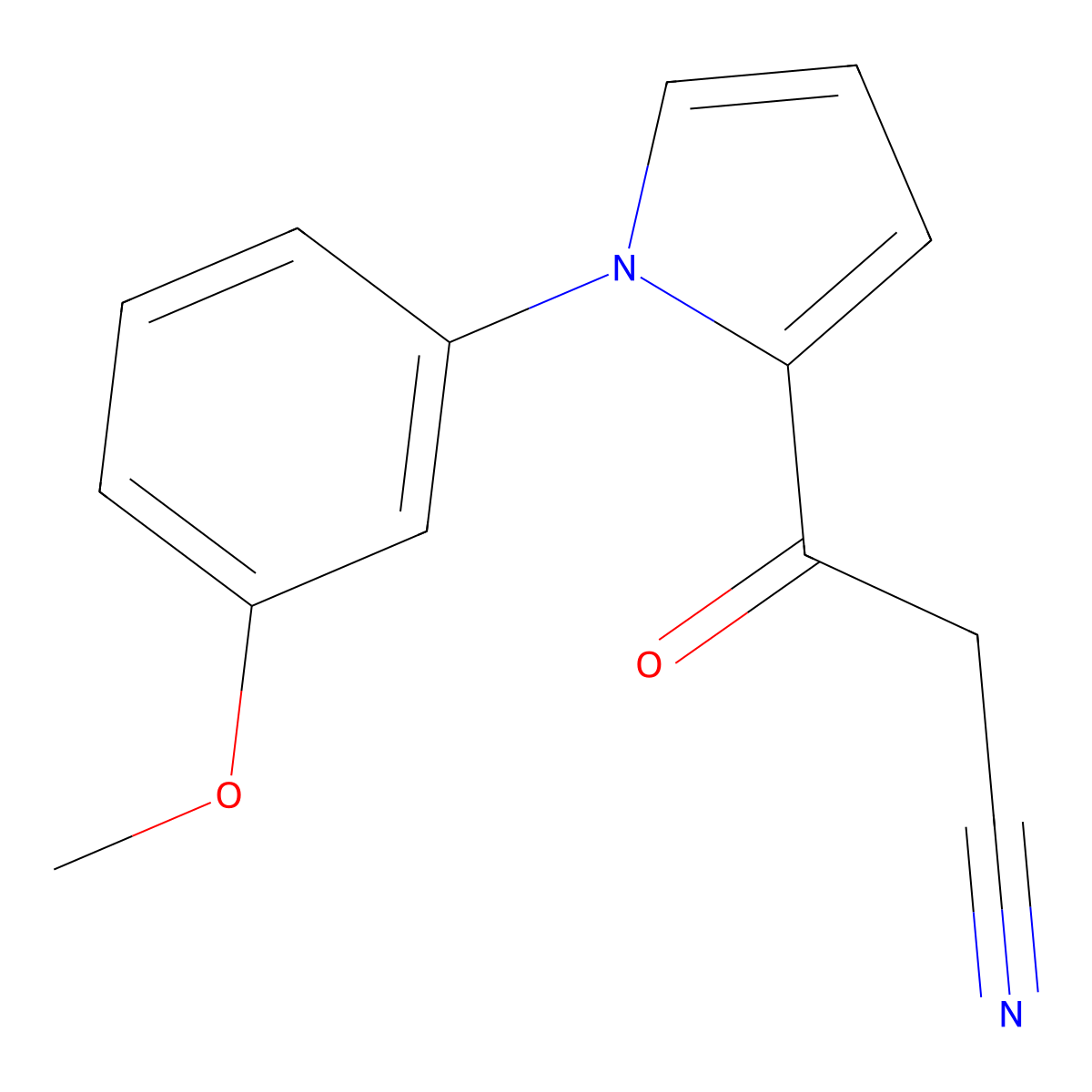 3-(1-(3-Methoxyphenyl)-1H-pyrrol-2-yl)-3-oxopropanenitrile molecular structure, CAS 1403566-50-6