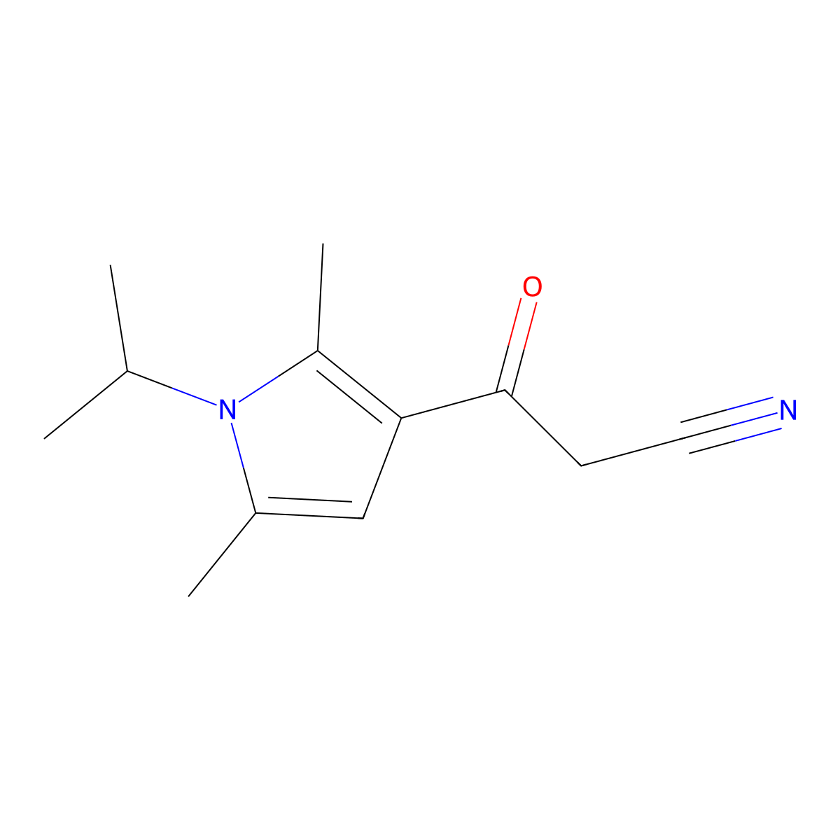 3-(1-Isopropyl-2,5-dimethyl-1H-pyrrol-3-yl)-3-oxopropanenitrile molecular structure, CAS 1403566-64-2