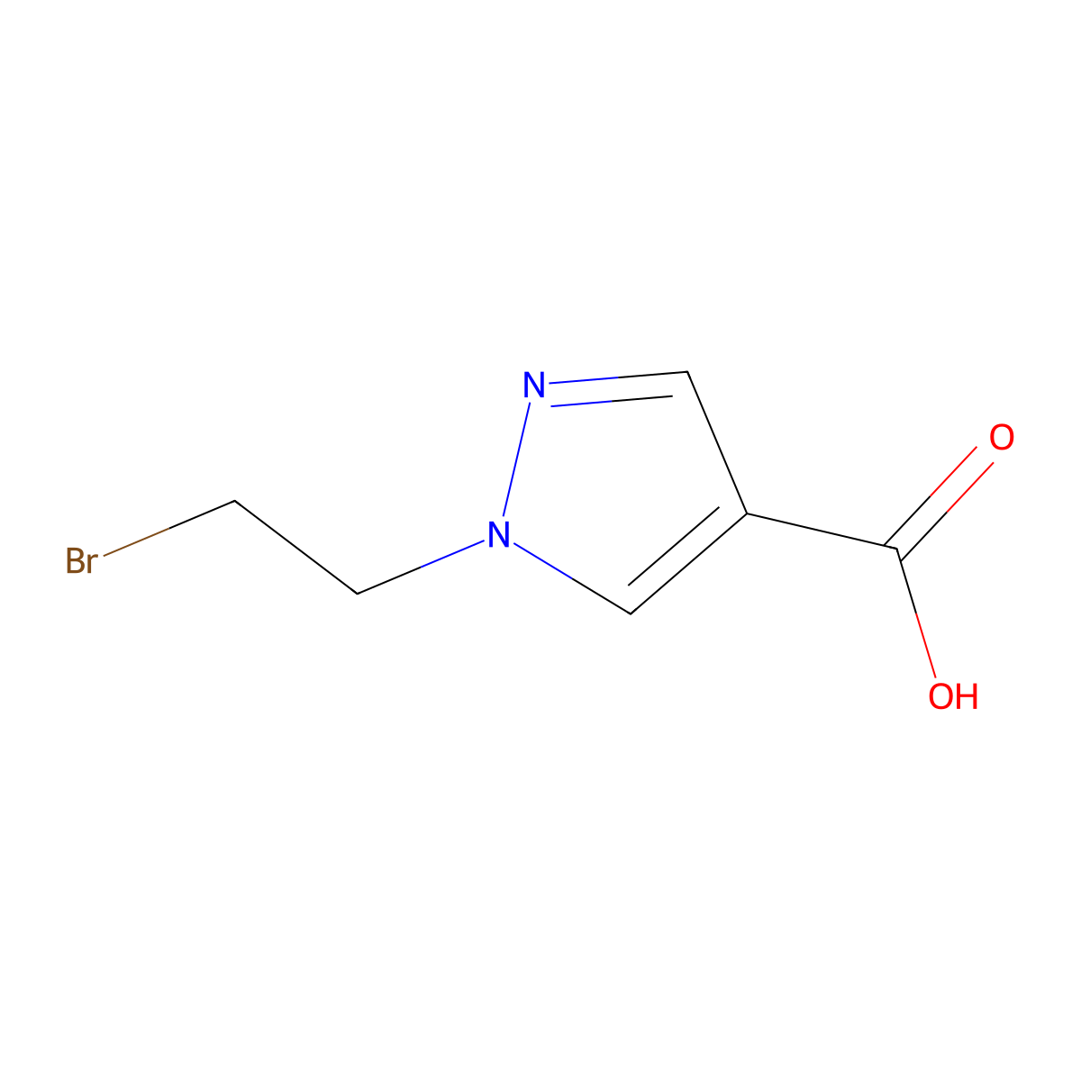 1-(2-Bromoethyl)-1H-pyrazole-4-carboxylic acid molecular structure, CAS 1403566-74-4