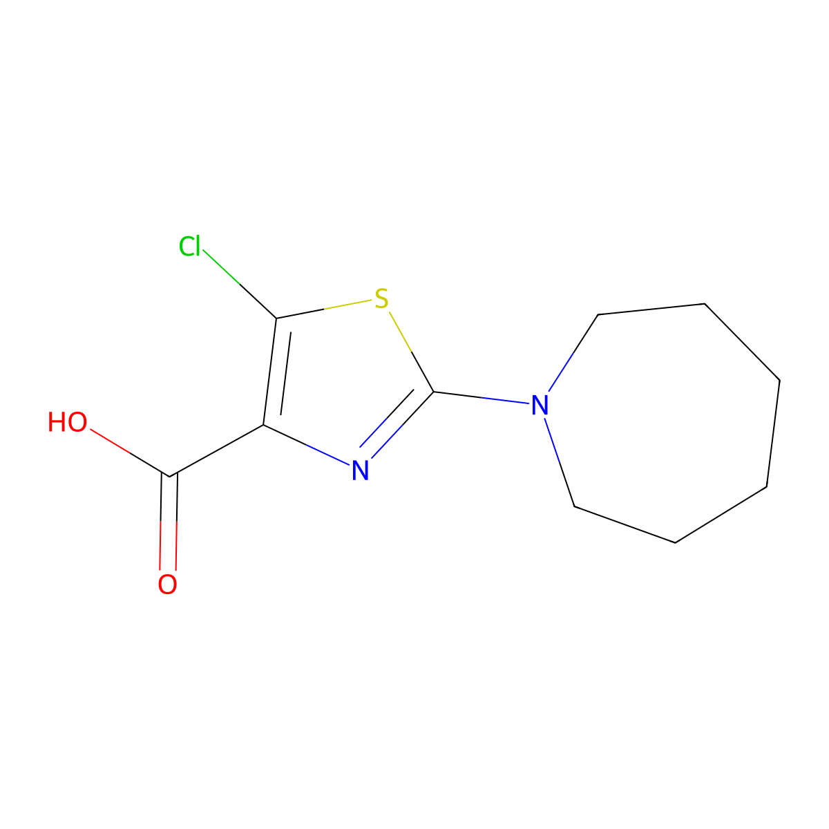 2-(Azepan-1-yl)-5-chlorothiazole-4-carboxylic acid molecular structure, CAS 1403567-33-8