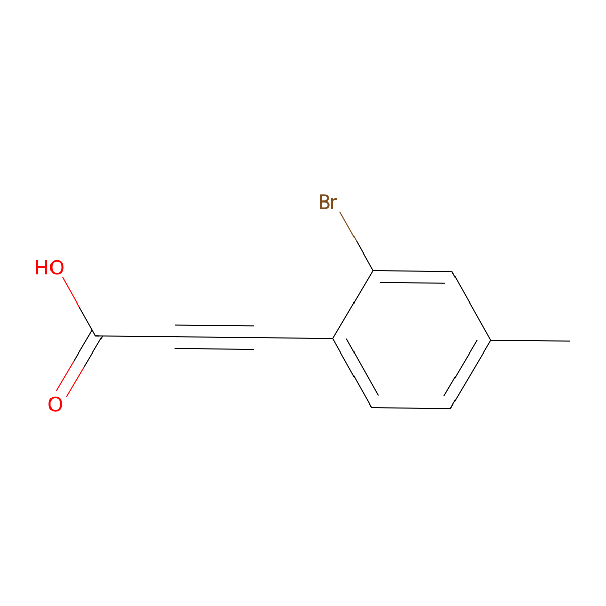 3-(2-Bromo-4-methylphenyl)propiolic acid molecular structure, CAS 1403567-58-7