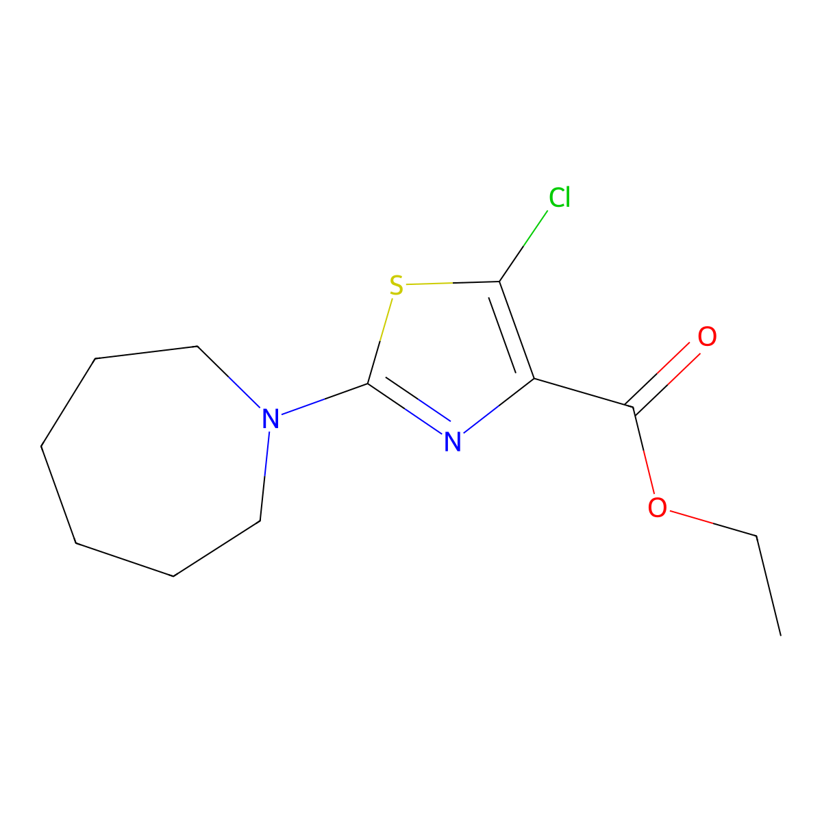 Ethyl 2-(azepan-1-yl)-5-chlorothiazole-4-carboxylate molecular structure, CAS 1403568-12-6