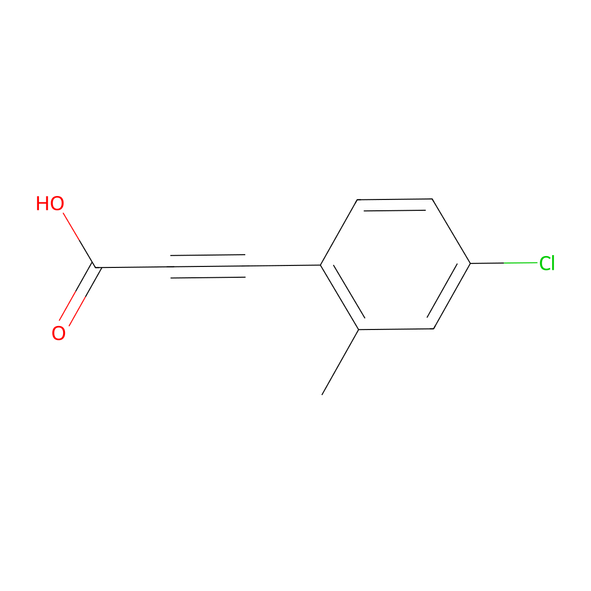 3-(4-Chloro-2-methylphenyl)propiolic acid molecular structure, CAS 1403568-21-7