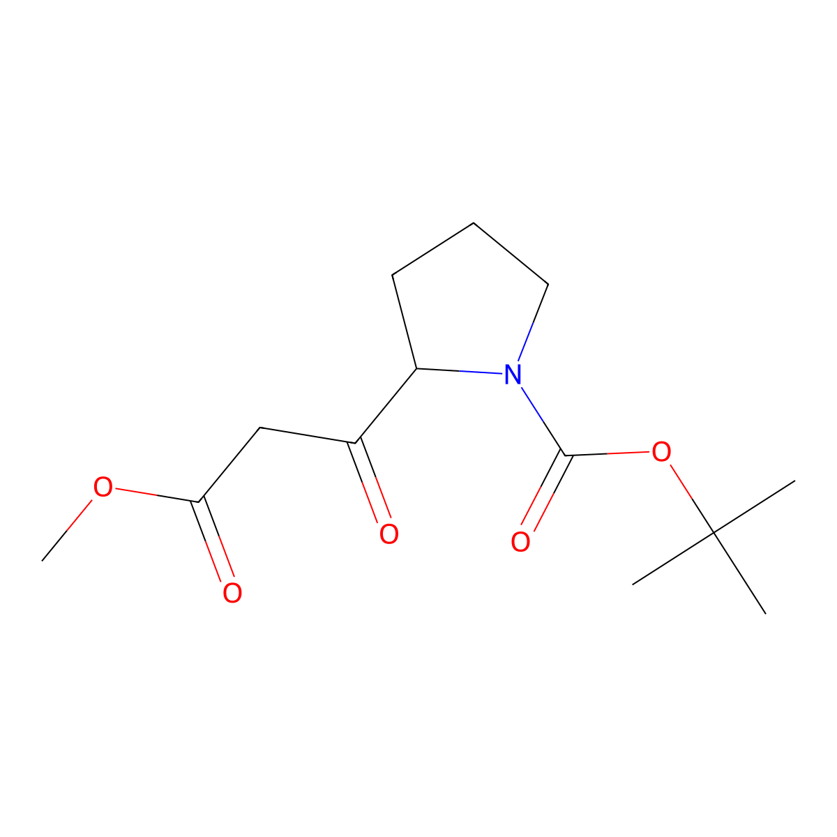 (S)-tert-Butyl 2-(3-methoxy-3-oxopropanoyl)pyrrolidine-1-carboxylate molecular structure, CAS 1403576-45-3