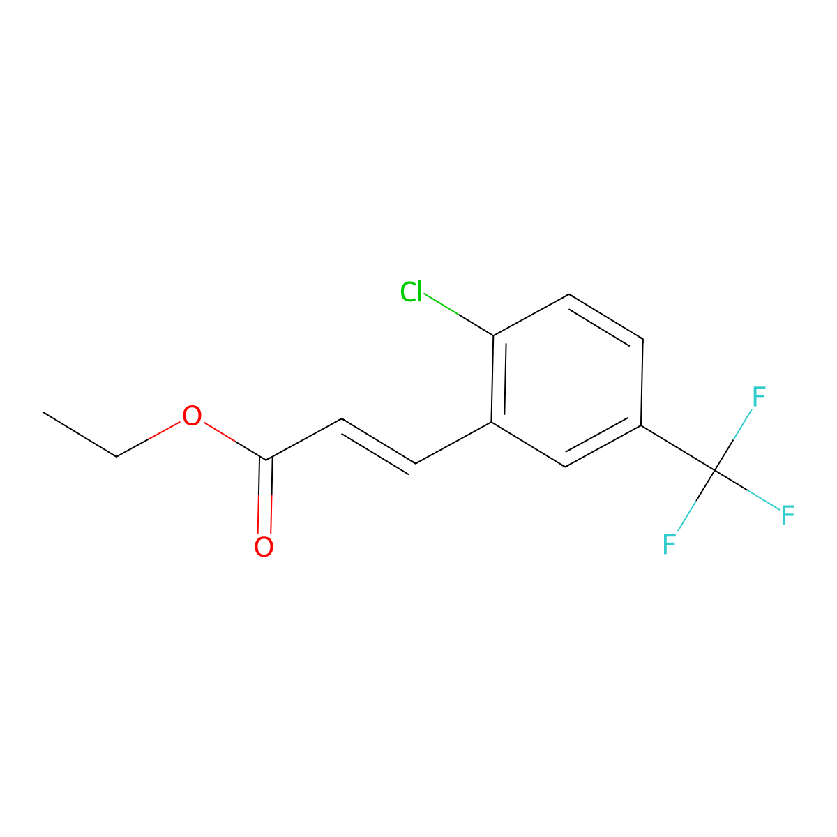 Ethyl 3-[2-chloro-5-(trifluoromethyl)phenyl]-2-propenoate molecular structure, CAS 1403577-63-8