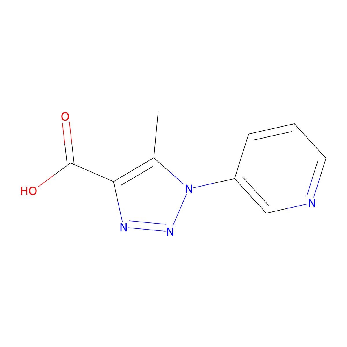 5-methyl-1-(3-pyridinyl)-1H-1,2,3-triazole-4-carboxylic acid molecular structure, CAS 1403577-74-1
