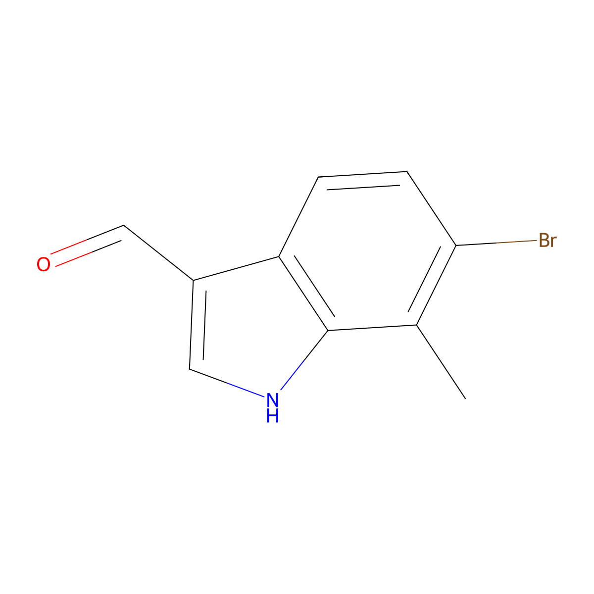 6-bromo-7-methyl-1H-indole-3-carbaldehyde molecular structure, CAS 1403579-58-7
