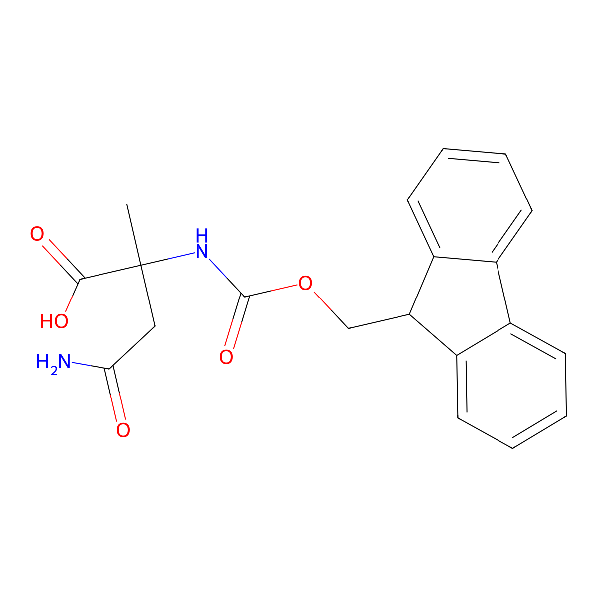 (2S)-3-carbamoyl-2-({[(9H-fluoren-9-yl)methoxy]carbonyl}amino)-2-methylpropanoic acid molecular structure, CAS 1403590-49-7