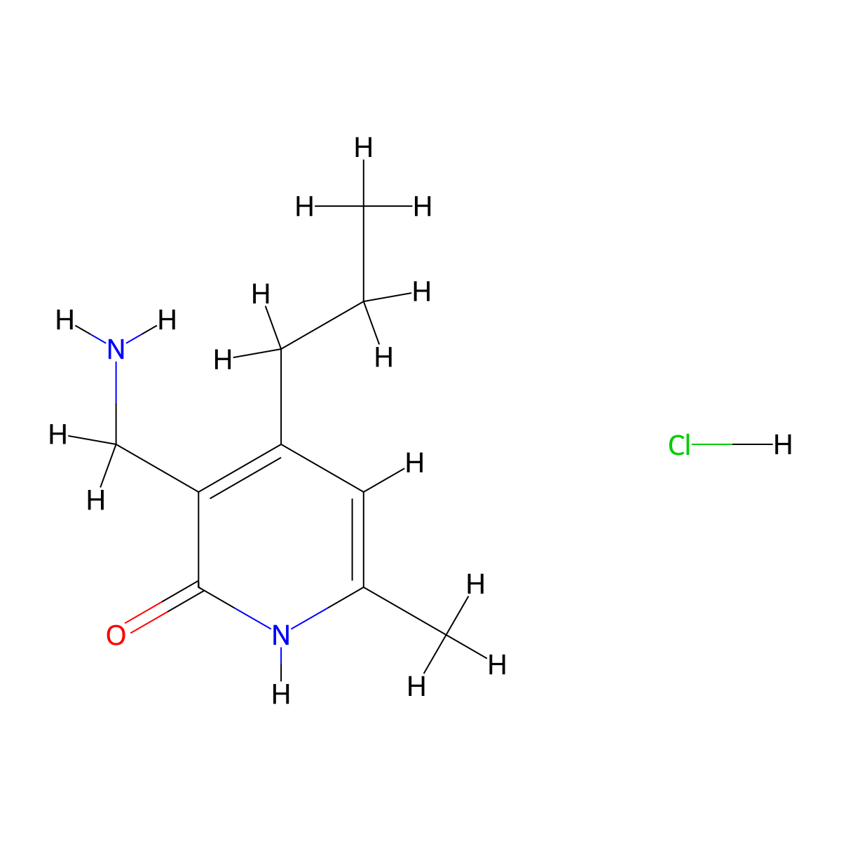 3-AMinoMethyl-6-Methyl-4-propyl-1H-pyridin-2-one hydrochloride molecular structure, CAS 1403595-07-2
