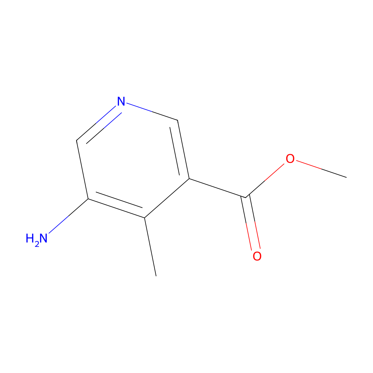 Methyl 5-amino-4-methylpyridine-3-carboxylate molecular structure, CAS 1403596-21-3