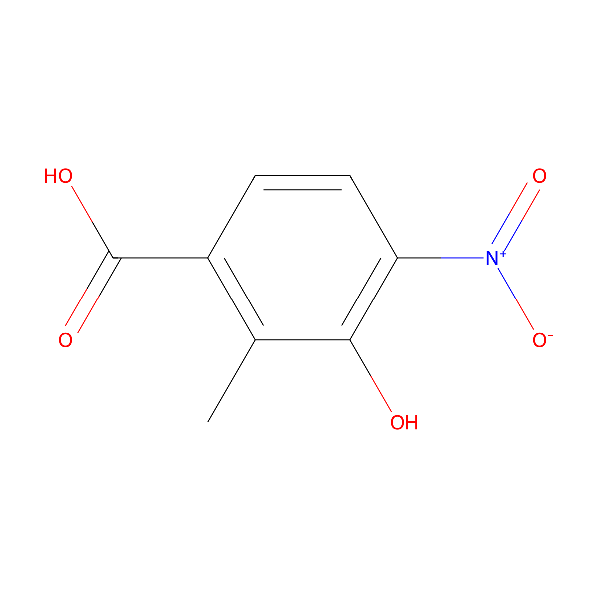 3-Hydroxy-2-methyl-4-nitrobenzoic acid molecular structure, CAS 1403597-59-0