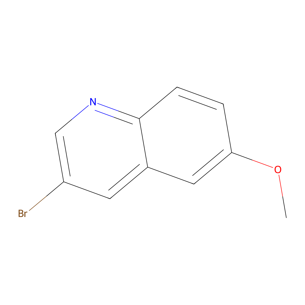 3-Bromo-6-methoxyquinoline molecular structure, CAS 14036-96-5
