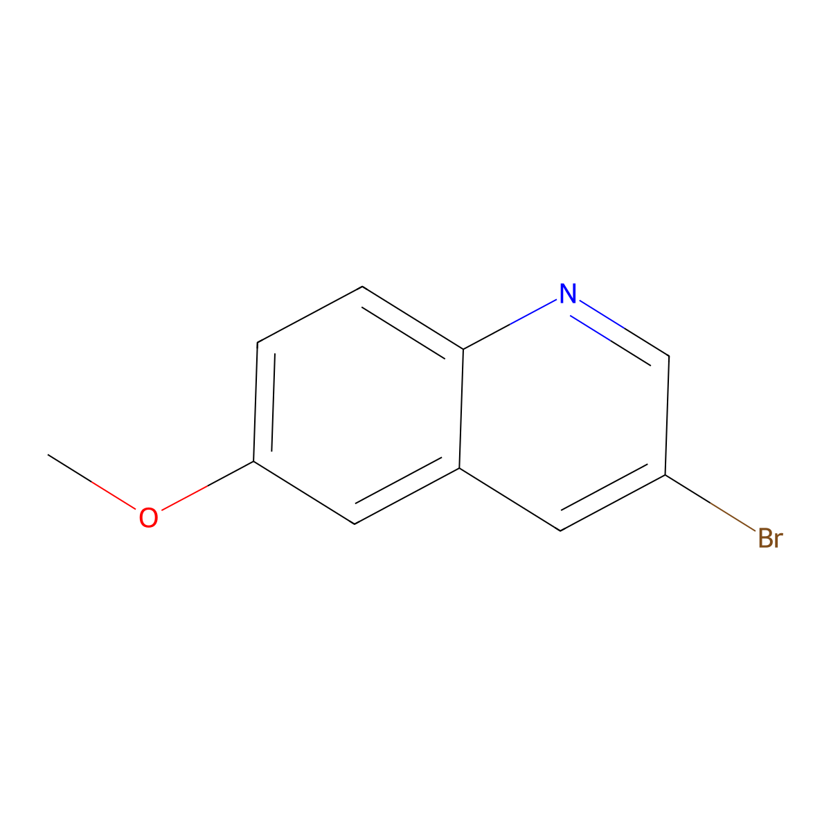 3-Bromo-6-methoxyquinoline molecular structure, CAS 14036-96-5