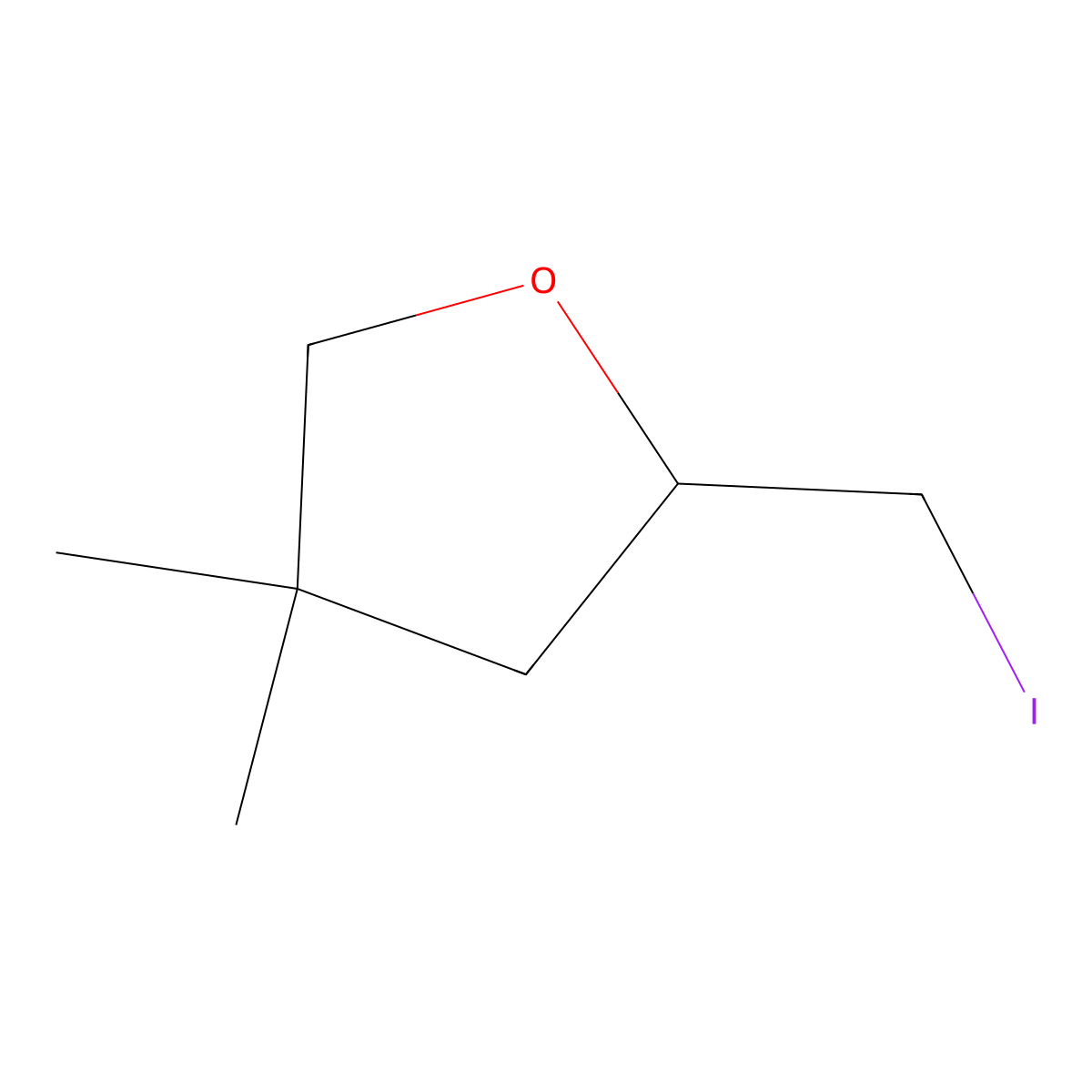 2-(Iodomethyl)-4,4-dimethyloxolane molecular structure, CAS 1403649-27-3