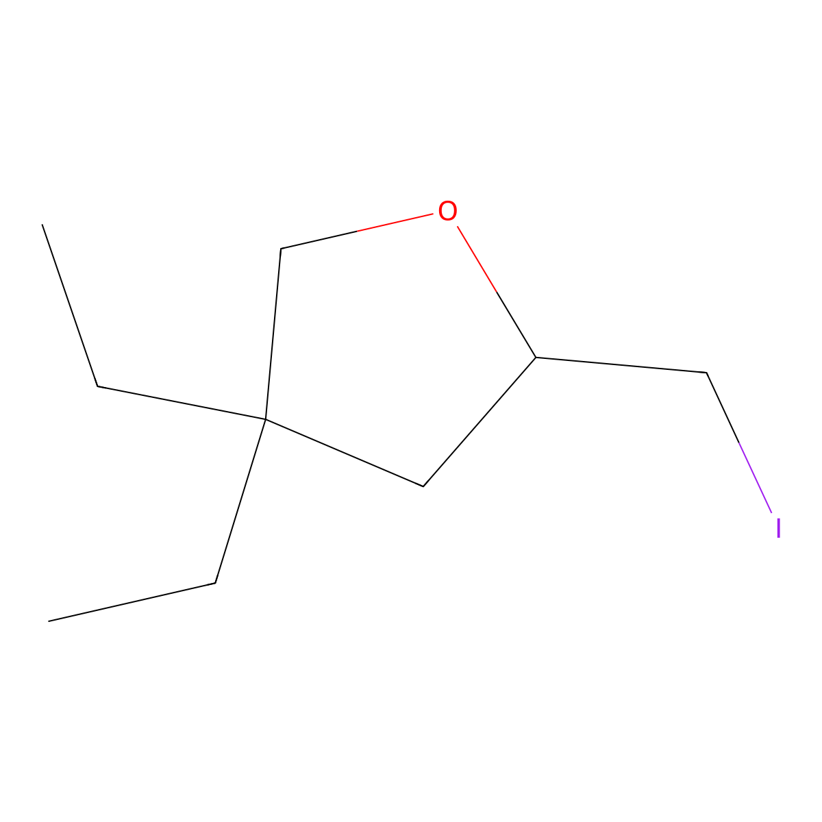 4,4-Diethyl-2-(iodomethyl)oxolane molecular structure, CAS 1403649-32-0