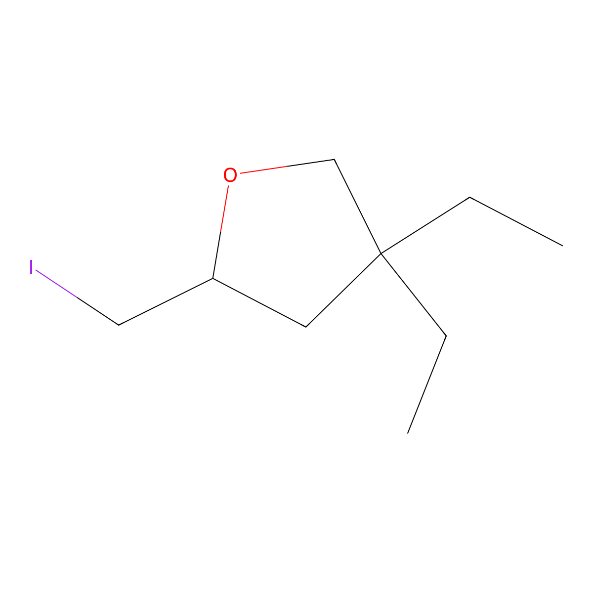 4,4-Diethyl-2-(iodomethyl)oxolane molecular structure, CAS 1403649-32-0