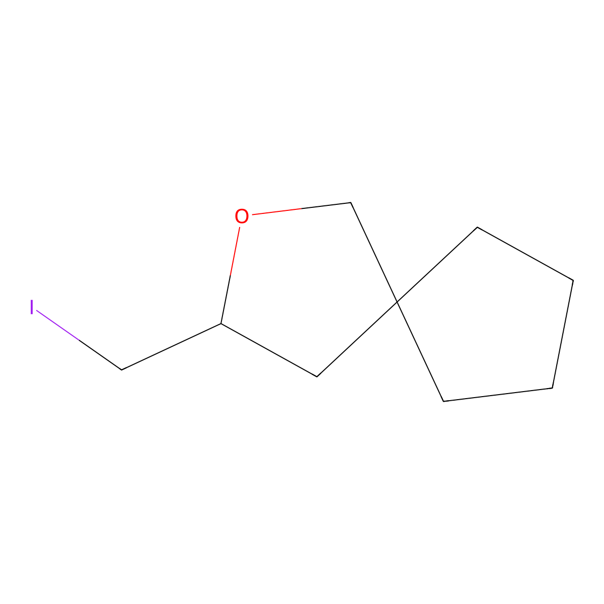 3-(Iodomethyl)-2-oxaspiro[4.4]nonane molecular structure, CAS 1403649-36-4