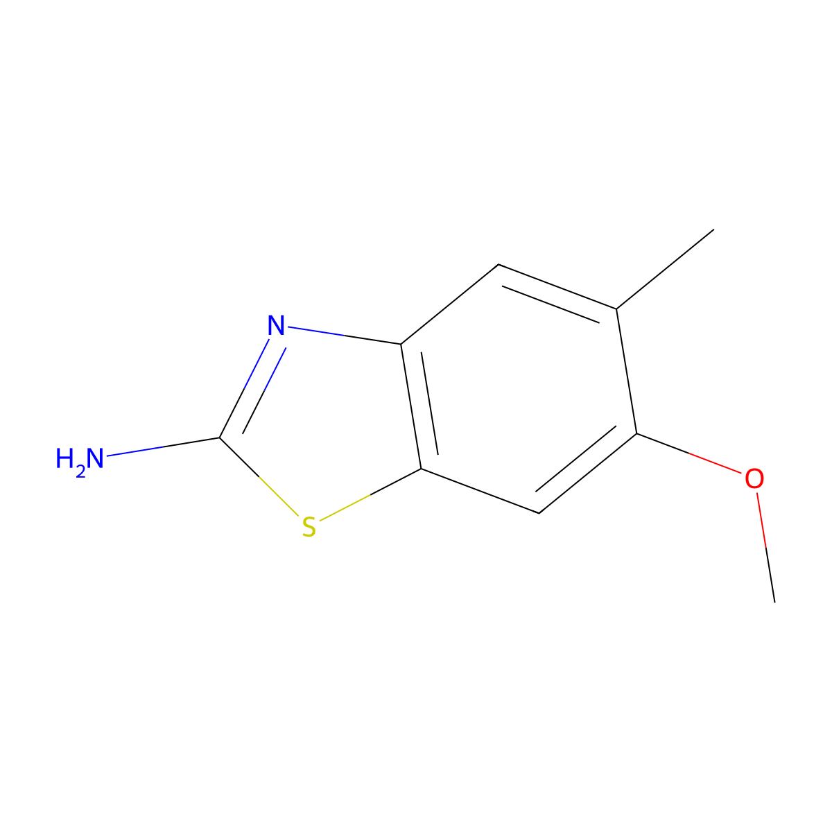 2-Amino-6-methoxy-5-methylbenzothiazole molecular structure, CAS 1403665-90-6