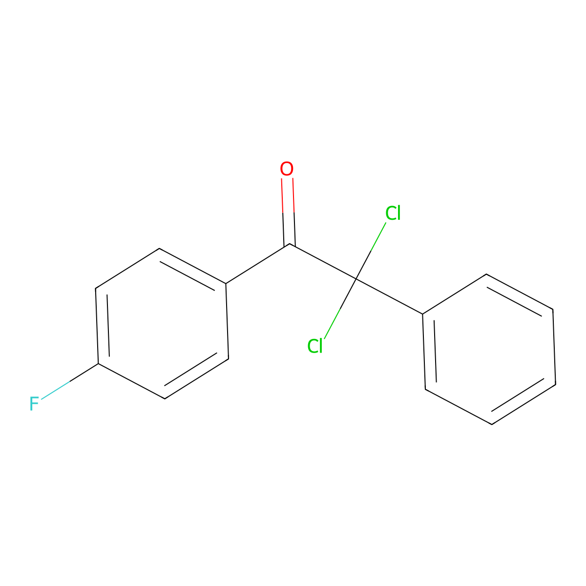2,2-Dichloro-1-(4-fluorophenyl)-2-phenylethanone molecular structure, CAS 1403667-07-1