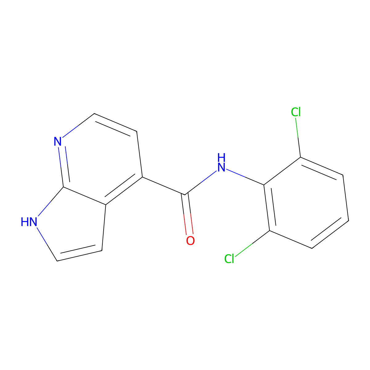 N-(2,6-diChlorophenyl)-1H-pyrrolo[2,3-b]pyridine-4-carboxamide molecular structure, CAS 1403667-44-6
