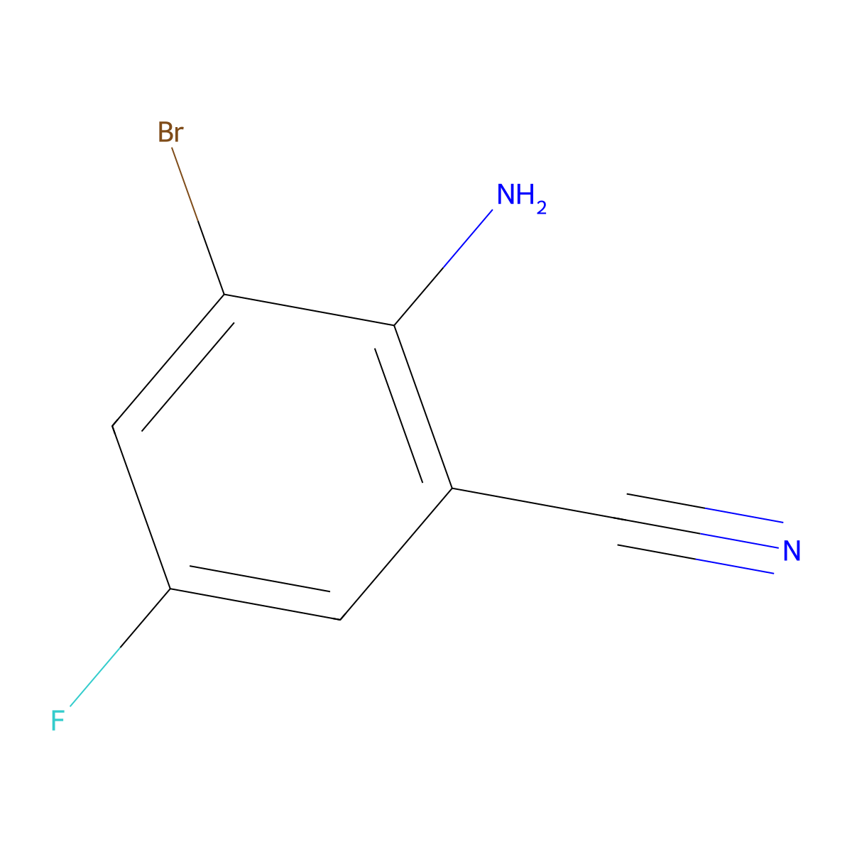 2-Amino-3-bromo-5-fluorobenzonitrile molecular structure, CAS 1403667-47-9