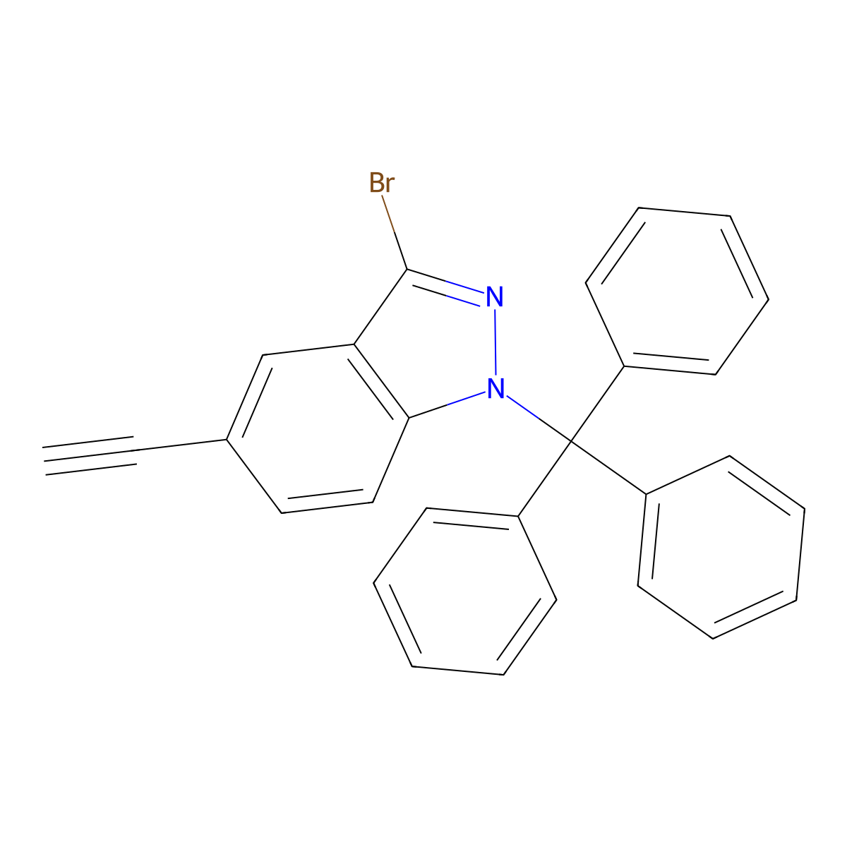 3-Bromo-5-ethynyl-1-trityl-1H-indazole molecular structure, CAS 1403667-52-6