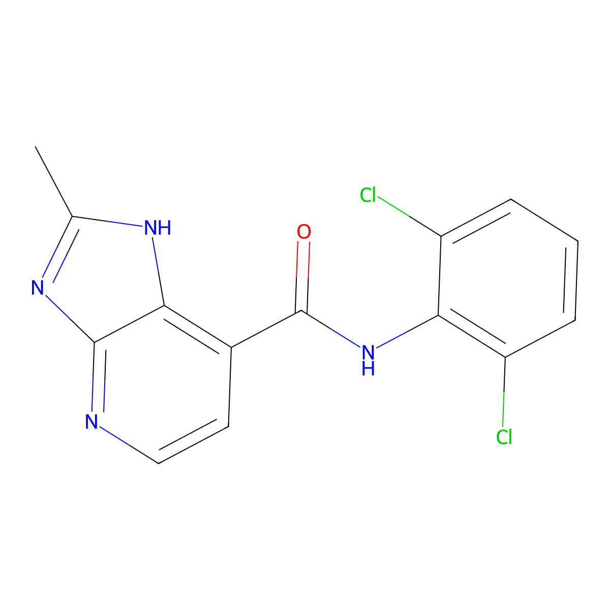N-(2,6-Dichlorophenyl)-2-methyl-3H-imidazo[4,5-b]pyridine-7-carboxamide molecular structure, CAS 1403667-57-1