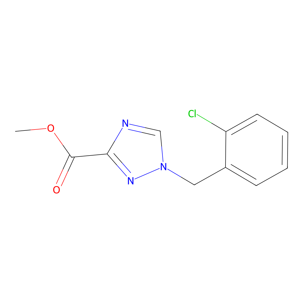 methyl 1-[(2-chlorophenyl)methyl]-1H-1,2,4-triazole-3-carboxylate molecular structure, CAS 1403670-77-8