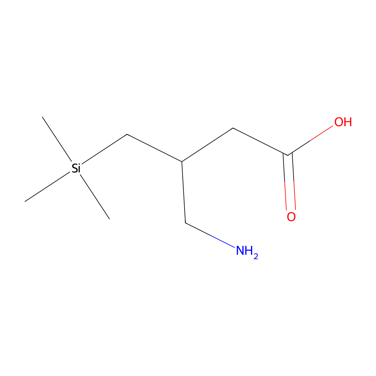4-Amino-3-[(trimethylsilyl)methyl]butanoic acid molecular structure, CAS 1403674-15-6