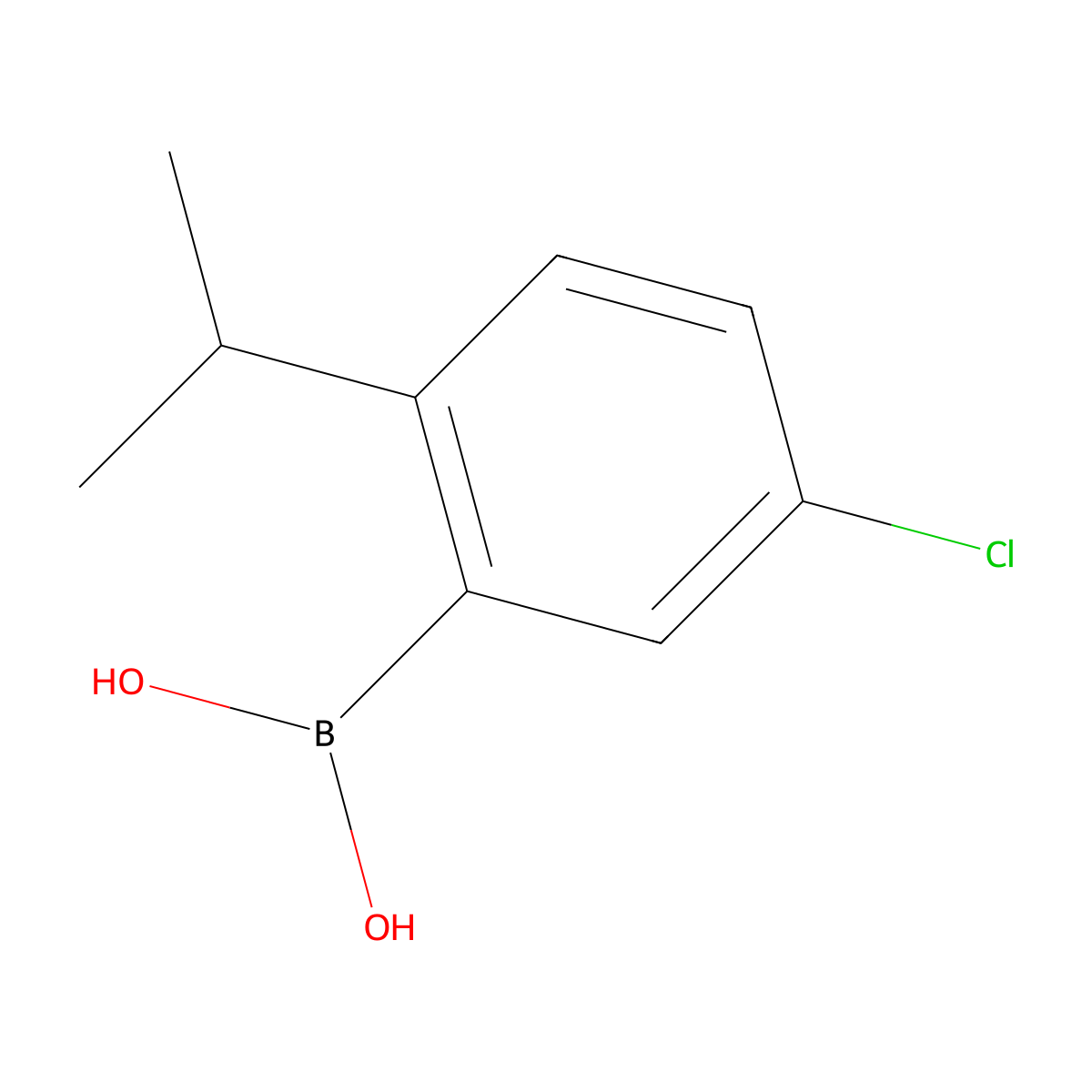 5-Chloro-2-(1-methylethyl)phenylboronic acid molecular structure, CAS 1403679-84-4