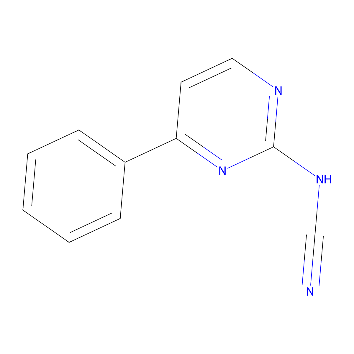 (4-Phenylpyrimidin-2-yl)cyanamide molecular structure, CAS 140369-51-3